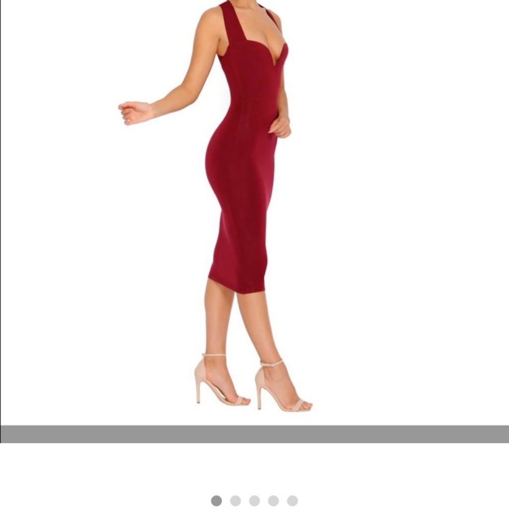 Oh Polly wine midi dress